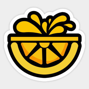 Lemon And Slices Of Lemon Cartoon Sticker